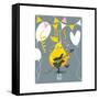 Funny Pear Holding Playing Electric Guitar-sabelskaya-Framed Stretched Canvas