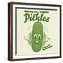 Funny Pickle Cartoon Illustration in Retro Style-shock77-Framed Photographic Print