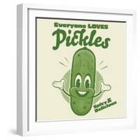 Funny Pickle Cartoon Illustration in Retro Style-shock77-Framed Photographic Print