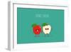 Funny Red Apple. Use for Card, Poster, Banner, Web Design and Print on T-Shirt. Easy to Edit. Vecto-Serbinka-Framed Art Print