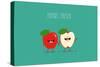 Funny Red Apple. Use for Card, Poster, Banner, Web Design and Print on T-Shirt. Easy to Edit. Vecto-Serbinka-Stretched Canvas