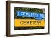 Funny Road Sign Hinting at Mortality-PomInOz-Framed Photographic Print