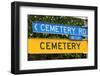 Funny Road Sign Hinting at Mortality-PomInOz-Framed Photographic Print