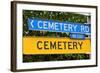 Funny Road Sign Hinting at Mortality-PomInOz-Framed Photographic Print