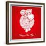 Funny Sheep on Bright Red Background 1-mamaluk-Framed Premium Giclee Print