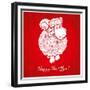 Funny Sheep on Bright Red Background 1-mamaluk-Framed Premium Giclee Print