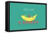 Funny Strawberry with Banana. Comic Character. Use for Card, Poster, Banner, Web Design and Print O-Serbinka-Framed Stretched Canvas