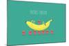 Funny Strawberry with Banana. Comic Character. Use for Card, Poster, Banner, Web Design and Print O-Serbinka-Mounted Art Print