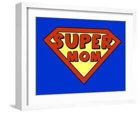 Funny Super Mom Shield-PiXXart-Framed Art Print