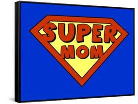 Funny Super Mom Shield-PiXXart-Framed Stretched Canvas