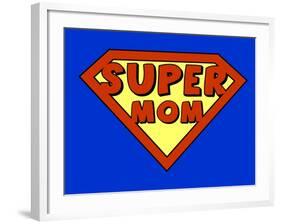 Funny Super Mom Shield-PiXXart-Framed Art Print