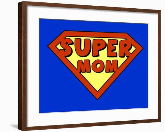 Funny Super Mom Shield-PiXXart-Framed Art Print