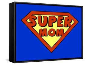 Funny Super Mom Shield-PiXXart-Framed Stretched Canvas