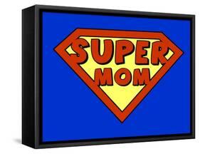 Funny Super Mom Shield-PiXXart-Framed Stretched Canvas