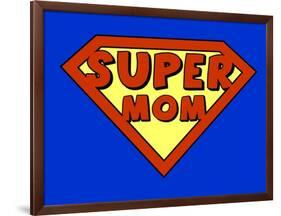 Funny Super Mom Shield-PiXXart-Framed Art Print