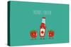 Funny Tomato Ketchup and Tomato. Friend Forever. Vector Illustration.-Serbinka-Stretched Canvas