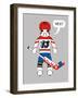 Funny Toy Character with Hockey Goalkeeping Equipment. Raster Image (Check My Portfolio for Options-Arty-Framed Art Print