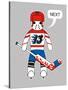 Funny Toy Character with Hockey Goalkeeping Equipment. Raster Image (Check My Portfolio for Options-Arty-Stretched Canvas