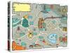 Funny Treasure Map-Curvabezier-Stretched Canvas