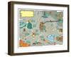 Funny Treasure Map-Curvabezier-Framed Art Print