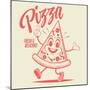 Funny Walking Cartoon Pizza in Retro Style-shock77-Mounted Photographic Print