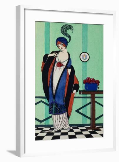 Fur Coat with Muslin Tunic from Costumes Parisiens, 1913-null-Framed Giclee Print