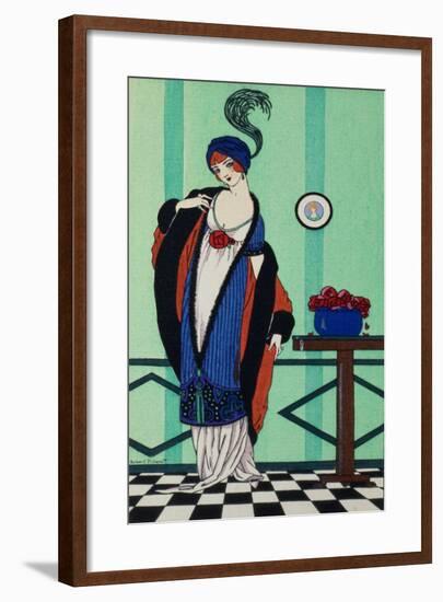 Fur Coat with Muslin Tunic from Costumes Parisiens, 1913-null-Framed Giclee Print