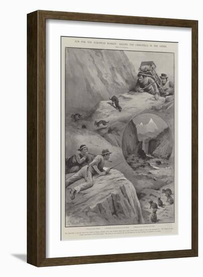 Fur for the European Market, Killing the Chinchilla in the Andes-Paul Frenzeny-Framed Premium Giclee Print