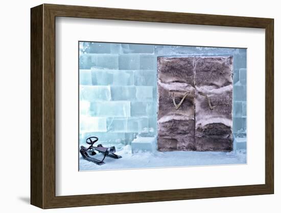 Fur Lined Doors to Ice Hotel in Northern Sweden-Sheila Haddad-Framed Photographic Print