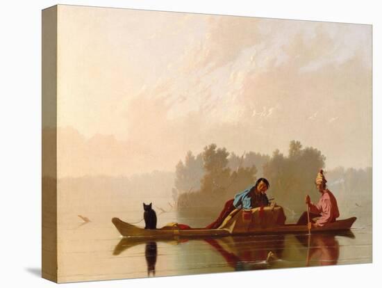 Fur Traders Descending the Missouri, 1845-George Caleb Bingham-Stretched Canvas