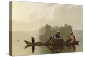 Fur Traders Descending the Missouri-George Caleb Bingham-Stretched Canvas