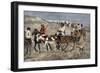 Fur Train from the North Arriving at a Canadian Trading Post, 1800s-null-Framed Giclee Print