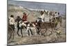 Fur Train from the North Arriving at a Canadian Trading Post, 1800s-null-Mounted Giclee Print