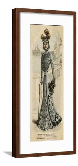 Fur Trim Gown 1899--Framed Art Print