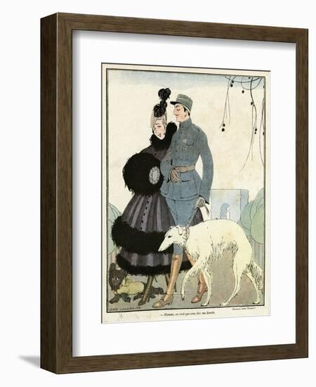 Fur-Trimmed Dress 1916-Gerda Wegener-Framed Art Print