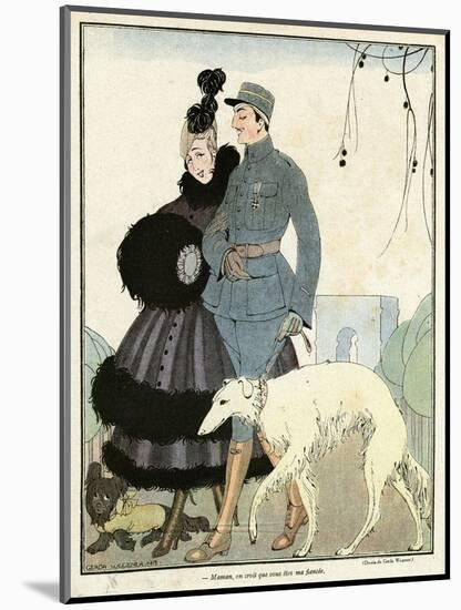 Fur-Trimmed Dress 1916-Gerda Wegener-Mounted Art Print