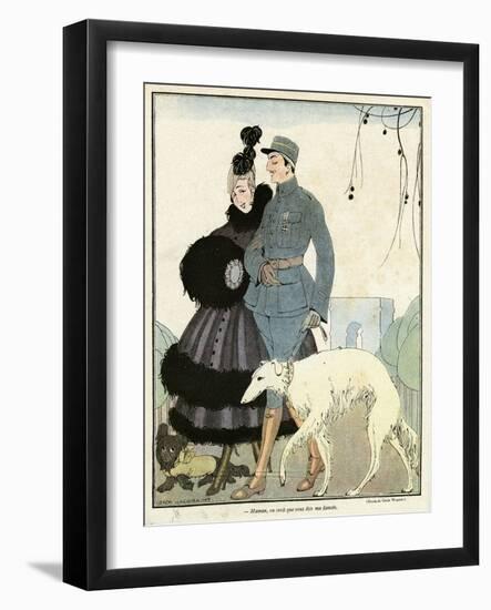 Fur-Trimmed Dress 1916-Gerda Wegener-Framed Art Print