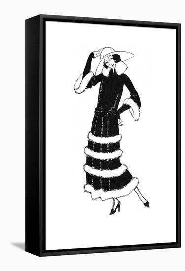 Fur Trimmed Frock 1923-null-Framed Stretched Canvas