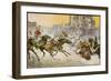 Furious Roman Chariot Race in Progress-V. Checa-Framed Art Print