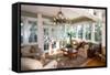 Furnished Sunroom with Large Windows and Glass Doors-Wollwerth Imagery-Framed Stretched Canvas