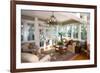 Furnished Sunroom with Large Windows and Glass Doors-Wollwerth Imagery-Framed Photographic Print