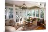 Furnished Sunroom with Large Windows and Glass Doors-Wollwerth Imagery-Mounted Photographic Print