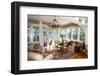 Furnished Sunroom with Large Windows and Glass Doors-Wollwerth Imagery-Framed Photographic Print