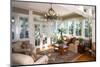 Furnished Sunroom with Large Windows and Glass Doors-Wollwerth Imagery-Mounted Photographic Print