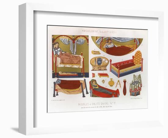 Furniture, Beds, Medieval-null-Framed Art Print