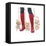 Furry Fashion Friends I-Emily Adams-Framed Stretched Canvas