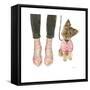 Furry Fashion Friends III-Emily Adams-Framed Stretched Canvas