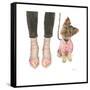 Furry Fashion Friends III-Emily Adams-Framed Stretched Canvas