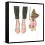 Furry Fashion Friends III-Emily Adams-Framed Stretched Canvas