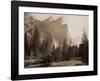 Further Up the Valley, The Three Brothers, the highest, 3,830 ft., Yosemite, California, 1866-Carleton Watkins-Framed Art Print